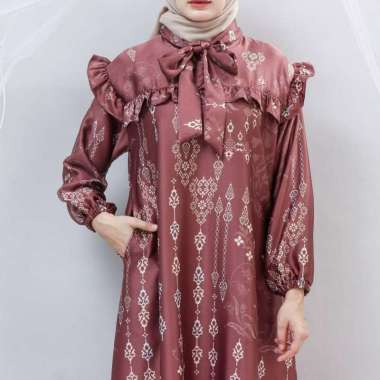 GAMIS DIOR SILK MEWAH | DENADA RAYA DRESS RESLETING BUSUI PAKAIAN KONDANGAN WANITA Denada Mocca