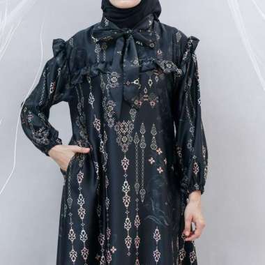 GAMIS DIOR SILK MEWAH | DENADA RAYA DRESS RESLETING BUSUI PAKAIAN KONDANGAN WANITA Denada Hitam