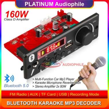 Modul MP3 Bluetooth Karaoke Microphone Echo Class D Amplifier 160W Multicolor