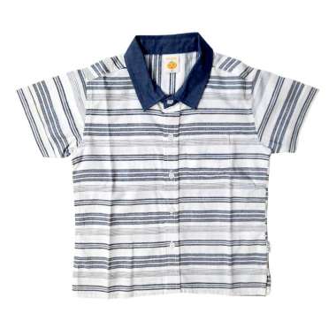 PLEU Kemeja Stripe Atasan Anak Laki Laki 3 Tahun Putih