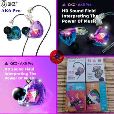 QKZ AK6 PRO IEM In-ear Headphones Earbuds Earphone HiFi Fever Subwoofer with Microphone Transparan