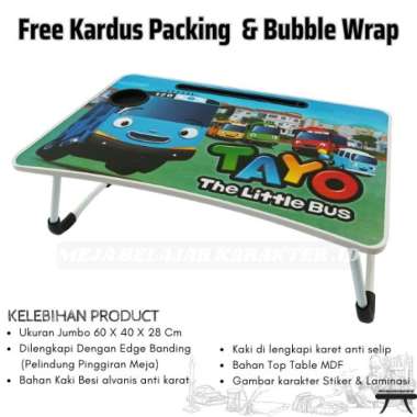 Meja belajar lipat besar 60x40cm meja laptop meja lipat tayo - Tayo Tayo
