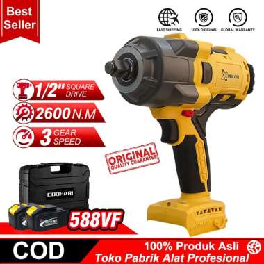 COOFARI Kunci Pas Elektrik Torsi 2x588VF Battery Set