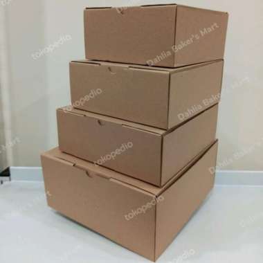 Fuji Box Kue Kraft Mika / Kotak Kue Kraft Berbagai Macam Ukuran 20x20x8
