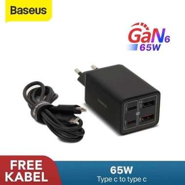 Baseus GaN6 Pro Fast Charger Adaptor 100W 65W 2U+2C Kepala Gan 6 EU 65W Black