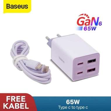 Baseus GaN6 Pro Fast Charger Adaptor 100W 65W 2U+2C Kepala Gan 6 EU 65W White