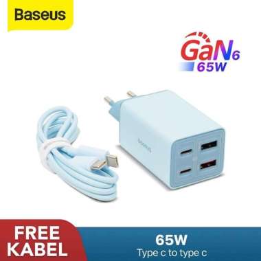 Baseus GaN6 Pro Fast Charger Adaptor 100W 65W 2U+2C Kepala Gan 6 EU 65W Blue