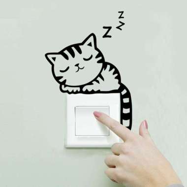 Wallpaper Dinding Lucu Karakter Kucing Dekorasi Sticker Dinding