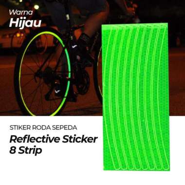 Stiker Roda Sepeda Reflective 8 Strip Stiker List Ban Sepeda Kuning