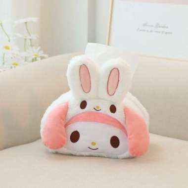 Tempat Tisu Boneka Cinnamoroll Kuromi Melody Tissue Cover Tas Kosmetik Sanrio PouchLucu Melody
