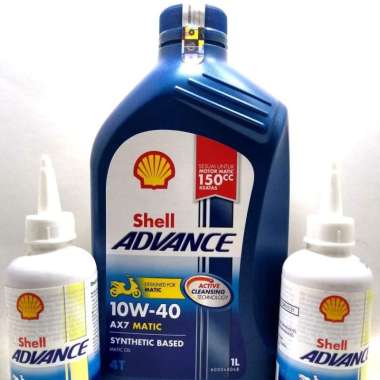 PAKET OLI SHELL ADVANCE AX7 MATIC 1L + OLI GARDAN| NMAX XMAX AEROX PCX