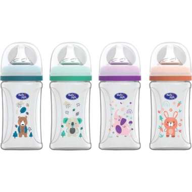 Baby Safe Wide Neck Bottle / Botol Susu 250 ml Purple Elephant