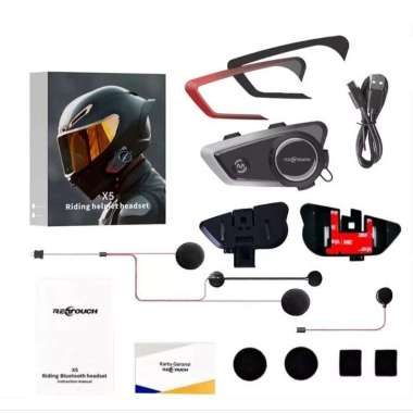 Intercom Helm X5 Bluetooth Headset New Series - Intercom Helm Bluetooth Intercom Retouch X5