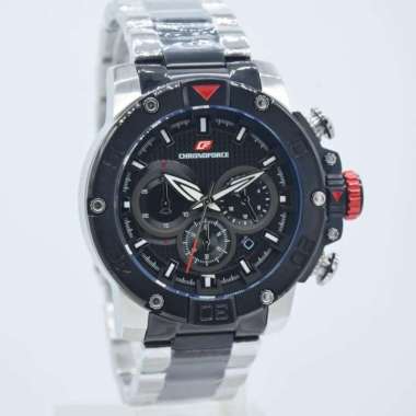 JAM TANGAN PRIA CHRONOFORCE 5257 / 5257G-6 ORIGINAL SILVER C BLACK
