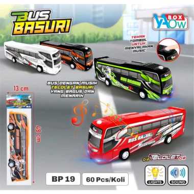Mainan Bus Suara Telolet Basuri Miniatur Mobil Mobilan Bis Lampu Anak
