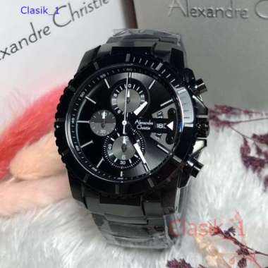 Original 100%!! Alexandre Christie Pria AC 6455 / AC6455 Full Black Garansi Resmi 1 tahun