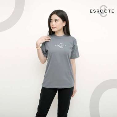 ESROCTE Kaos Reguler Unisex Lengan Pendek Signature - 24s Stone Grey S-XL S Stone Grey