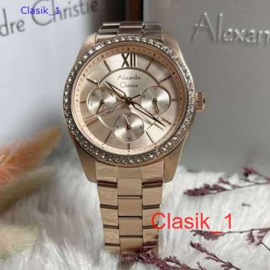 Original 100%!! Alexandre Christie Wanita AC 2827 / AC2827 Full Rosegold Garansi Resmi 1 tahun