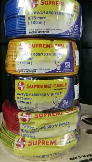 Kabel Listrik Serabut NYAF 0,75mm SUPREME Roll 100m
