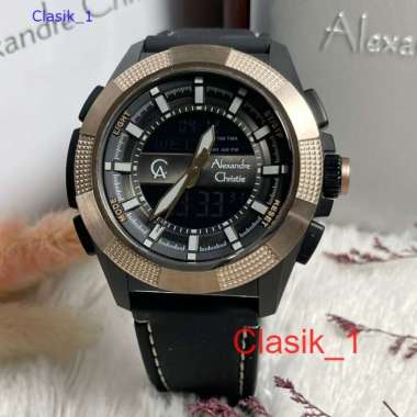 Original 100%!! Jam Tangan Pria Alexandre Christie AC 9374 / AC9374 Black Rosegold Garansi Resmi 1 T