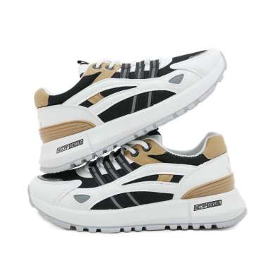 LV0239 Sepatu Sneakers Wanita Sporty Wanita Motif Garis Necap Revela 40 HITAM