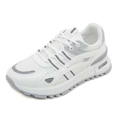 LV0239 Sepatu Sneakers Wanita Sporty Wanita Motif Garis Necap Revela 36 ABU