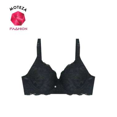 Tally 2116 Bra BH Wanita Renda Push Up Busa Tebal Cup B | Kawat | Kait 2 | Size 34 - 38 Hitam 36