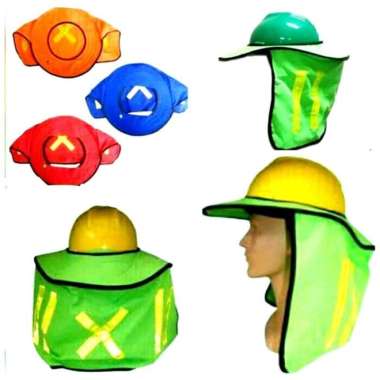 Topi Sunbrim (untuk helm safety proyek) Pelindung Panas Matahari Orange