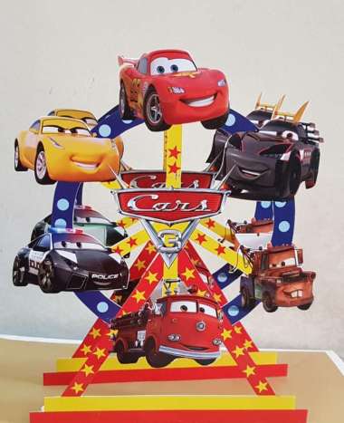 Cars Mcqueen Dekorasi Ulang Tahun Table Decor Ferric Wheel 30Cm