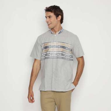 Platini Kemeja Pria Lengan Pendek Katun Abu 931280 XXL