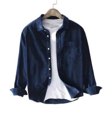 Kemeja Cowok Keren Kemeja Lengan Panjang Kemeja Cowok Polos M Navy