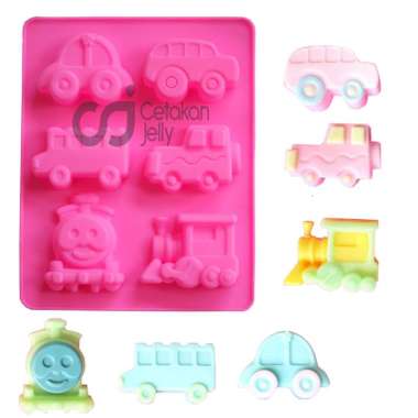 Cetakan Jelly Cetakan Silikon Puding Jelly Cake Kue Karakter Kereta Dan Mobil