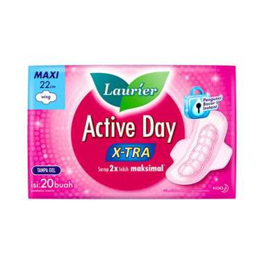 Promo Harga Laurier Active Day X-TRA Wing 22cm 20 pcs - Blibli