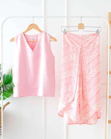 ONE SET BATIK KULOT 7/8 PINK PARANG RAPET ONE SET KE KANTOR ONE SET KONDANGAN VAR 2