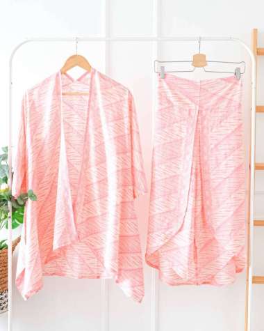 ONE SET BATIK KULOT 7/8 PINK PARANG RAPET ONE SET KE KANTOR ONE SET KONDANGAN VAR 1