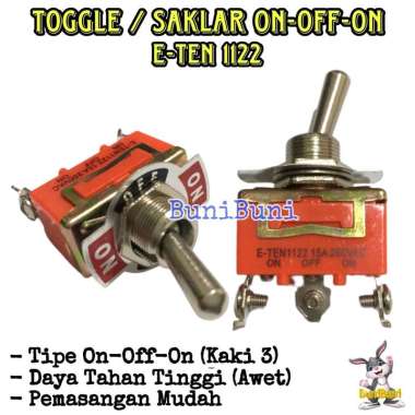 TOGGLE ON OFF ON 1122 / Saklar Switch Togel ON OFF ON 3 Pin Kaki Universal Untuk Motor Mobil