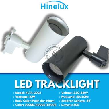 HINOLUX HLTA-2023 LED TRACK LIGHT 10 WATT HITAM DAN PUTIH Cahaya Natural/4000K Putih
