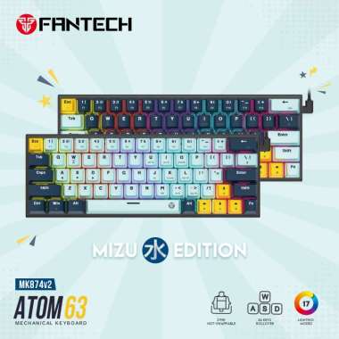 Fantech ATOM MIZU SERIES Keyboard Mechanical Gaming ATOM 63 81 96 Hotswappable 3 Pin Blue Switch MIZ