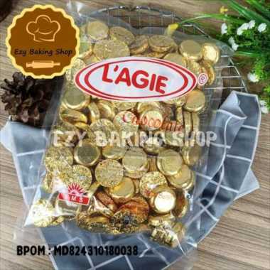 Lagie Coklat Kiloan - Coklat Coin Biskuit Kacang Coin