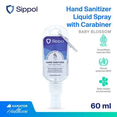 Sippol Hand Sanitizer Carabiner 60 ml [Baby Blossom] / Antiseptik Pembersih Tangan Anti Bakteri Boto