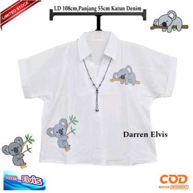 Atasan Wanita Putih Bordir Koala