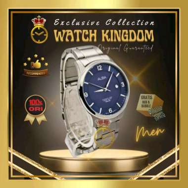 Jam Tangan Pria Wanita Couple Original Alba Tanggal Kalender Date Stainless Water Resistant Anti Air