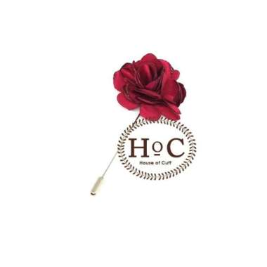 HOUSEOFCUFF KORSASE BUNGA CORSAGE BROOCH PASTEL MARON FLOWER LAPEL PIN - MAROON -