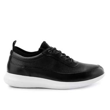 OM08 SEPATU PRIA SNEAKER OBERMAIN ORIGINAL SNEAKERS CASUAL KETS KULIT ORI HITAM BLACK