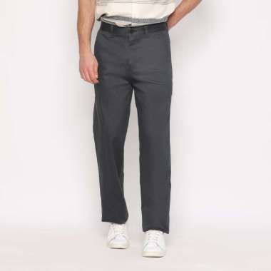 POLICE Celana Panjang Semi Formal Corak katun Abu Tua Pria 33