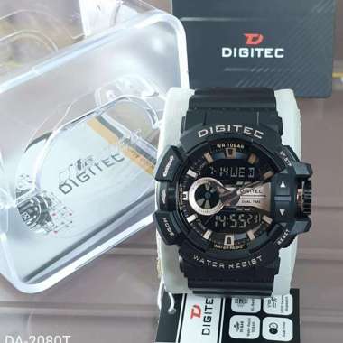 Digitec DG-2080T/DA 2080 Jam Tangan Pria Analog Digital Original Hitam Gold