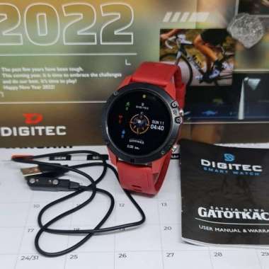 Jam Tangan Pria Digitec Smartwatch Gatotkaca Original-Hitam Merah
