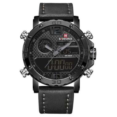 Jam Tangan Pria Naviforce 9134 Double Time Original NF 9134 Hitam