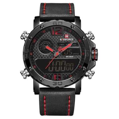 Jam Tangan Pria Naviforce 9134 Double Time Original NF 9134 Merah