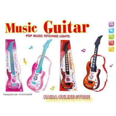 MAINAN GITAR GITARAN MUSIK ANAK LAKI PEREMPUAN UNIK KEREN TERBARU - QUASIONSTUR Pink